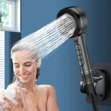 High Pressure Shower Head, Water-Saving Shower Head With 1.5m Hose And Bracket, Anti-Scale, 4 Spray Modes, Universal Water-Saving Shower Head