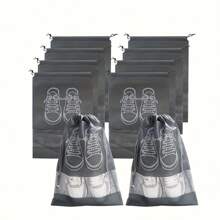 Juego de 10/20 bolsas de zapatos de poliéster con ventana transparente - Organizador de almacenamiento de zapatos transpirable a prueba de polvo para empacar y proteger durante los viajes