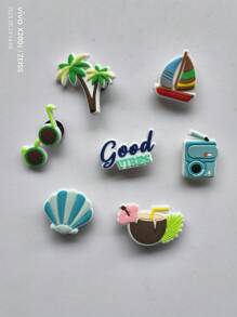 7pcs Set Elegant Sandal Accessories, Removable Sandal Decor Suitable For Puff Sandals