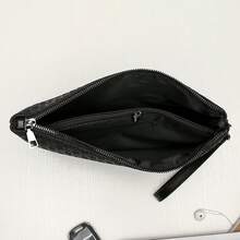 Bolsa de Mano de Día para Hombres de Negocios de Moda, Bolsa de Teléfono de Alta Calidad de Cuero PU, Cartera de Dinero, Estuche de Tarjetas Casual para Hombre - Negro - Ver 6