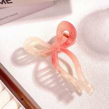 1pc/Pack Ribbon Bow Plastic Clip For Women, Suitable For Daily Use,Hair Accessories,Hair Claw,Claw Clips,Hair Clutch,Hair Jaw Clip Fall Winter Hair Clip For Vacation Outfits Woman - Multicolor - View 16