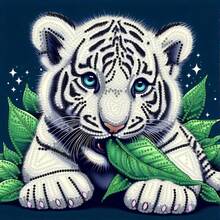 1 Set 5D DIY Diamond Painting Kit - Cartoon Frog/Tiger/Pattern Design, Partial Diamond Crystal Canvas, Suitable For Home Office Decor, Theme: Animal, Main Material: Canvas (11.8" X 11.8")