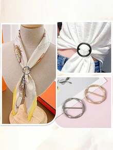 10PCS Scarf Ring For Women Tops, Round Shirt Clips For Women Clothing, Metal Circle Scarf Clip Scarf Buckle Shirt Ties Clips For Women Dress Accessories Decoration Jewelry Gift(Multi Colors) - Multicolor - View 4