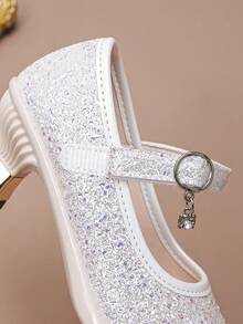 Fashion Children's Sequin Decorated Small Heels Shoes, Girls' Princess Shoes, Spring Autumn, Toddler/Little Kid Sizes - White - View 7