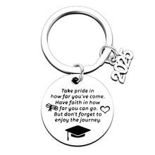 1pc Graduation Season Slogan Stainless Steel Tag Keychain, Graduation Memorial Stainless Steel Keychain Gift