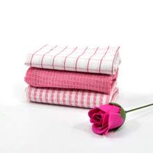 3/4 Stücke Waffel gestreifte karierte Geschirrtücher für die Küche