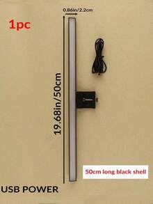 1 Black 19.68in/11.81in Computer Monitor Light Strip, Screen Clip Light, LED Screen Light Strip Suitable For Work Area, Dimming Timing Display Light, Suitable For Desk/Office/Home/Game Touch Control Display Lamp, For Eye Protection Screen Clip Lamp