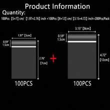 100 piezas de bolsas de plástico reutilizables con cierre hermético de 1-12 pulgadas, combo de 200 piezas, grosor de 0.062mm/2.44Mil, bolsas de plástico transparente para congelar, joyería, ropa, campamento al aire libre, regalos, almacenamiento de muebles, flores, aniversarios