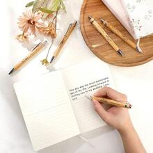 Local Shipping Bamboo Wedding Pens Bulk Ballpoint Black Ink Bridal Shower Pens For Wedding Bridal Shower Guest Book Game Gifts Proposal Bachelor Party Favors-50 Pieces - 50 - 查看 4