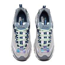 Skechers 女士休闲鞋 D"LITES 1.0 时尚系带运动鞋 轻便舒适运动鞋 13143-GYBL - 灰色/藍色 - 查看 5