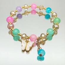 1pc Y2K Style Energetic Bead Bracelet, Acrylic Butterfly Stretch Bracelet Suitable For Women, Casual/Fresh, Random Butterfly Placement