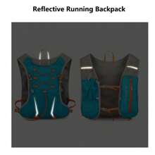 Running Vest Running Vest With 500ml Soft Flask And Cooling Towels, Adjustable Unisex Reflective Camel Hydration Backpack Vest Functional Running Backpacks, Cycling Running Climbing Hiking Vests Running Chest Pouch Bag For Phone ,Women And Men,