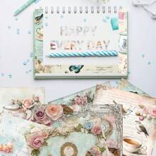 12/24PCS Tea Party Theme Scrapbook Paper Pad, 5.9*5.9inch Shabby Chic Pattern Vintage Tea Party Scrapbook Paper For DIY Crafts Journaling Scrapbook Supplies Gift Wrapping Album Art Decorative Craft Paper, Scrapbooking Supplies