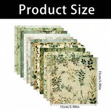 12/24 件复古绿色系列剪贴簿纸垫，5.9 * 5.9 英寸复古绿色植物叶子设计剪贴簿纸，适用于 DIY 工艺品、礼品包装、专辑封面装饰工艺纸学校用品、返校 - 彩色 - 查看 3