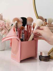 1 pièce Sac de rangement portable pour pinceaux de maquillage, sac à main imperméable d'été, sac cosmétique multifonction pour voyage, porte-pinceaux de maquillage grande capacité, organisateur de sac cosmétique de salle de bain, organisateur de maquillage, boîte de rangement de parfum, support pour pinceaux de maquillage, décoration idéale pour la maison, cadeau pour la fête des mères, cadeau pour les amis et les enseignants, cadeau pour la demoiselle d'honneur, fournitures de voyage, accessoires de voyage, accessoires de croisière, produits de première nécessité, accessoire de coiffeuse