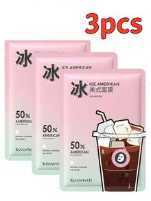 1/3/5 片冰美式咖啡因紧致面膜，夏季保湿面膜，减少皱纹，滋养肌肤 - 多色 - 查看 15