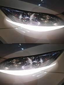 1 Pair Reflective Car Headlight Eyebrow Stickers – Durable Waterproof Vinyl Decals For Headlights Hoods And Front Bumpers, Unique Eye-Catching Design For Custom Car Styling, Enhances Night Visibility And Adds Personalized To Your Vehicle, Easy DIY Installation With No Residue Removal, Reflective Headlight Eye Masks, Cute Car Decoration Stickers - one-size - View 3