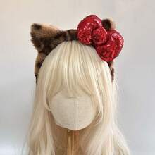 Tom's Cat Ear Plush Headband, S Casual Photo Hair Accessories, Headband With Bow, Polyester Fiber, Suitable For All Seasons Valentines,Hairband,Hair Hoop Headbands ,Gifts Head Accessories - Multicolor - View 19