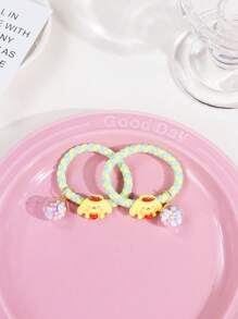 Sanrio Sanrio 2pcs/5pcs Hello Kitty Hair Tie Candy Color Beads High Elastic Hair Accessories Sweet And Cute With Rhinestone Pendants Girls Teenagers Adults Daily Holiday Party Wear Summer Home Bathroom Decoration Fashion Multifunctional Hair Rope