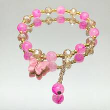 1pc Y2K Style Energetic Bead Bracelet, Acrylic Butterfly Stretch Bracelet Suitable For Women, Casual/Fresh, Random Butterfly Placement