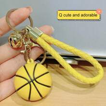 Basketball Pendant Bag Keychain, Creative New Soft Rubber Basketball Keychain For Hanging Accessories, Personalized Storage Keychain, Small And Cute Bag Pendant, And Cool Car Basketball Series Keychain. PVC Soft Tape, Strong Toughness, No Unpleasant Odor, Children Can Also Use It With Confidence., School Supplies, Back To School