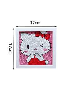 Sanrio 1Pc Hello Kittys Kuromis Cinnamorolls My Melodys 5D DIY Diamond Art Painting Set With Photo Frame Cute Kitty Cat Diamond Art Painting Making Beginner Gift(Some Parts May Be Random)No Picture Frame