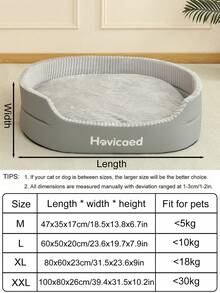 1pc Orthopedic Dog Bed For Large Dogs, Washable Pet House, Suitable For Large, Medium And Small Dogs And Cats, All Seasons - Grey - View 3