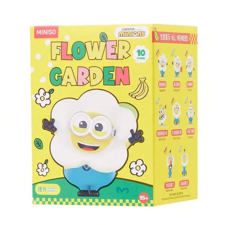 MINISO Minions Floral Park Surprise Blind Box Figurine, Authentic 3D Design, Odorless Material, Suitable For Desk Display, Collection And Gift (1pc Randomly Shipped) - Yellow - View 11
