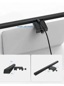 1 Black 19.68in/11.81in Computer Monitor Light Strip, Screen Clip Light, LED Screen Light Strip Suitable For Work Area, Dimming Timing Display Light, Suitable For Desk/Office/Home/Game Touch Control Display Lamp, For Eye Protection Screen Clip Lamp