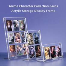 Support en acrylique pour personnage d'anime et carte de jeu, porte-photo et cadre, organisateur de stockage épais transparent pour cartes de collection, 6,5 x 9,1 yard