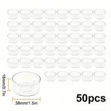 50pcs Transparent Plastic Tea Light Cups - Fireproof Candle Holders For DIY Candlemaking, Tealight Lamps, Crafts, Plastic Tealight Shells, Candle Molds