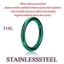 1 pièce Boucle d'oreille circulaire fermée simple non percée, unisexe, en titane G23 hypoallergénique/acier inoxydable 316L, multi-usage pour les oreilles, le nez, les lèvres