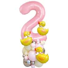 42 pezzi Mini Kit ghirlanda di palloncini ad arco a forma di paperella, 40 pollici, colore rosa, palloncini in lattice rosa per decorazione festa di compleanno, doccia