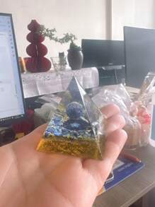 5 Cm Devil's Eye Natural Crystal Ball Pyramid Decorative Crystal Pebble, Suitable For Home Or Car Desktop Decoration.
