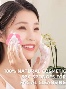 إسفنجة مضغوطة بشكل زهرة، إسفنجة تنظيف وجه لطيفة مصنوعة من ألياف لب الخشب، للتنظيف الوجهي والتدليك وتقشير المسام وأقنعة الوجه وإزالة المكياج والمكياج والرخيصة وديكور الغرفة والمكياج والسفر والنوم والإكسسوارات والمكياج والمبلل والمكياج والكبسولة والإسفنجة