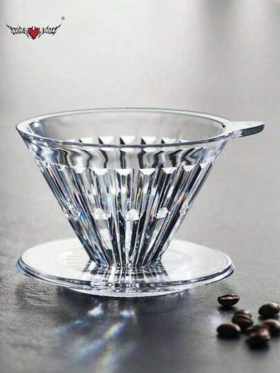 1pc Plastic Pour Over Coffee Dripper, Slow Drip Coffee Filter Cup, For Home Office Travel