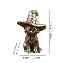 1 Stück vintage messing Hexenkatze Statue, massive miniatur Katzen Skulptur, dekorative Tierfigur, antike Kupfer Teepest, Sammlerstück, Heim- und Raumdekoration, Tisch Ornament für Wohnzimmer oder Schlafzimmer Präsentation, für Halloween