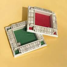 3 tipos de juegos de beber, juegos de mesa para fiestas, juego de "Cierra la caja" de madera (para 2-4 jugadores) - Tablero grande de 4 lados, 8 dados (los modelos rojo y verde son 2 dados), reglas - Divertido juego de suma para todas las edades