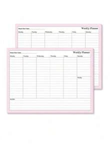 BUBU 1pc Weekly Planner - Daily Planner To Do List Task Checklist Notepad Undated Goals Planning Pad Tear-Off Notepad,Back To School Supplies - Pink - View 5