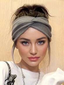 Bandany damskie 6 szt./2 szt. proste, jednokolorowe, skręcone opaski na głowę, dzianinowe, modne akcesoria do włosów, uniwersalne na wyjścia, odpowiednie na Dzień Matki, powrót do szkoły, Święto Dziękczynienia, Boże Narodzenie, Nowy Rok, Walentynki, karnawał, prezenty świąteczne, opaski do włosów, opaska do włosów na jesień i zimę, elegancki szalik damski