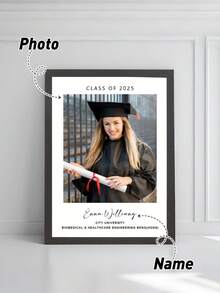 1 pieza Foto personalizada para graduación - Collage fotográfico personalizado, regalo de fin de año para ella, regalo de graduación para él, mensaje de felicitación, álbum de fotos de graduación, marco conmemorativo de fotos, recuerdo de graduación - Multicolor - Ver 5