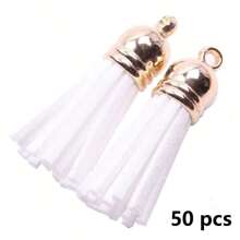 20/50 piezas Colgantes con borlas dorados y plateados, broches, accesorios para pendientes, llaveros, colgantes, borlas para manualidades y joyería DIY