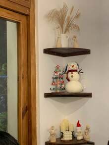 1pc Christmas Decorative Wooden Ornament, Small Desktop Decoration For Window Display, Indoor, Restaurant, Bar