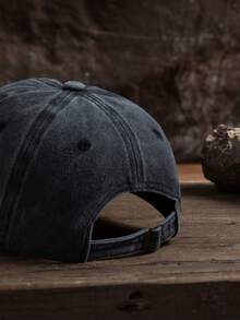 2 piezas Gorra de béisbol gris oscuro desgastada para hombre - negro+negro - Ver 3