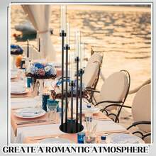 5-Arm Floor Candle Holder, 42.5 Inches Tall, Black Metal Candelabra, Suitable For Christmas, Wedding, Home Decor, Halloween Party Decoration - Black - View 11