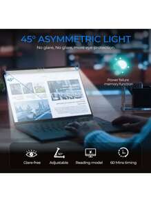 1 Black 19.68in/11.81in Computer Monitor Light Strip, Screen Clip Light, LED Screen Light Strip Suitable For Work Area, Dimming Timing Display Light, Suitable For Desk/Office/Home/Game Touch Control Display Lamp, For Eye Protection Screen Clip Lamp