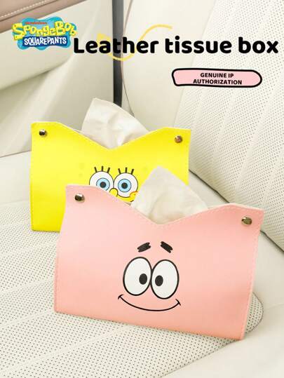 SPONGEBOB 1 pièce Porte-boîte à mouchoirs de voiture - Nouveau sac suspendu créatif pour la console centrale de l'intérieur de la voiture, convient à l'utilisation à la maison et en voiture