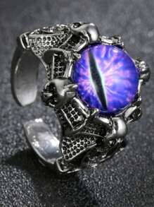 1 Pc New Charm Purple Dragon Eye Rings For Men Women Clarw Punk Hip Hop Animal Ring Fashion Party Jewelry Gifts