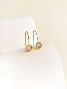 1 Pair Elegant Geometric 925 Sterling Silver Earring Hooks, Unique Charming Style For Women Daily/Work Wear - Gold - View 1