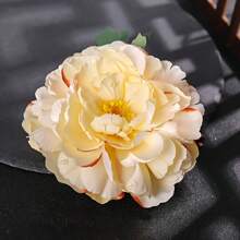 Bridal Chiffon Flower Hair Clip, Red Peony Fabric Hair Clip, Boho Beach Vacation Floral Hair Clip, Polyester Faux Flower Dance Performance Headpiece, Valentine's Day Party Dress Flower Brooch Claw Clips Hair Slide Hair Barrettes